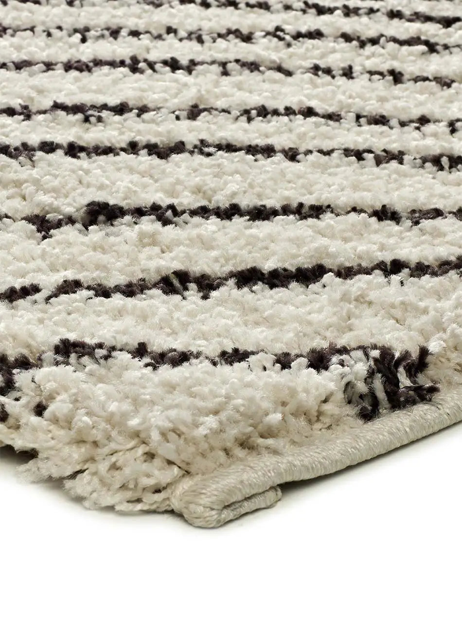 Alfombra shaggy ondas Lush Coastalina Blanco Atticgo Esquina