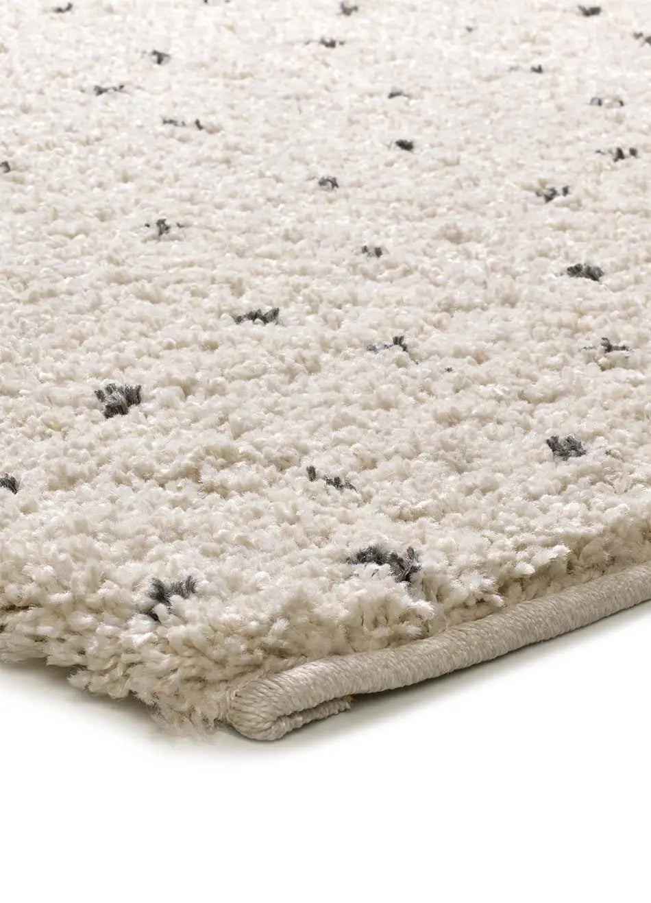 Alfombra shaggy esquina crema con puntos negros Lush Dottie Atticgo