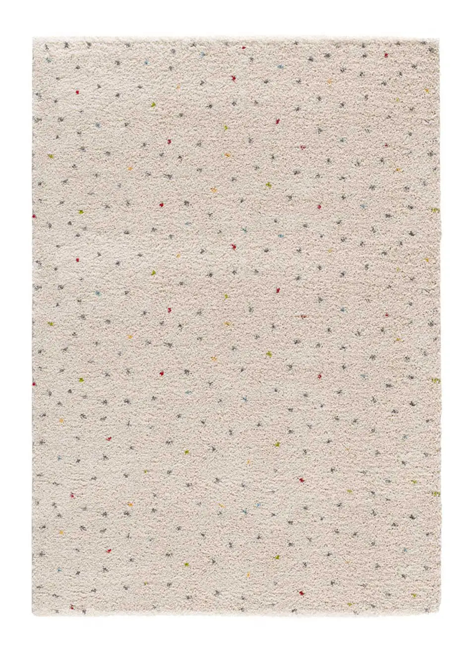 Alfombra shaggy crema con puntos multicolor Lush Dottie Atticgo