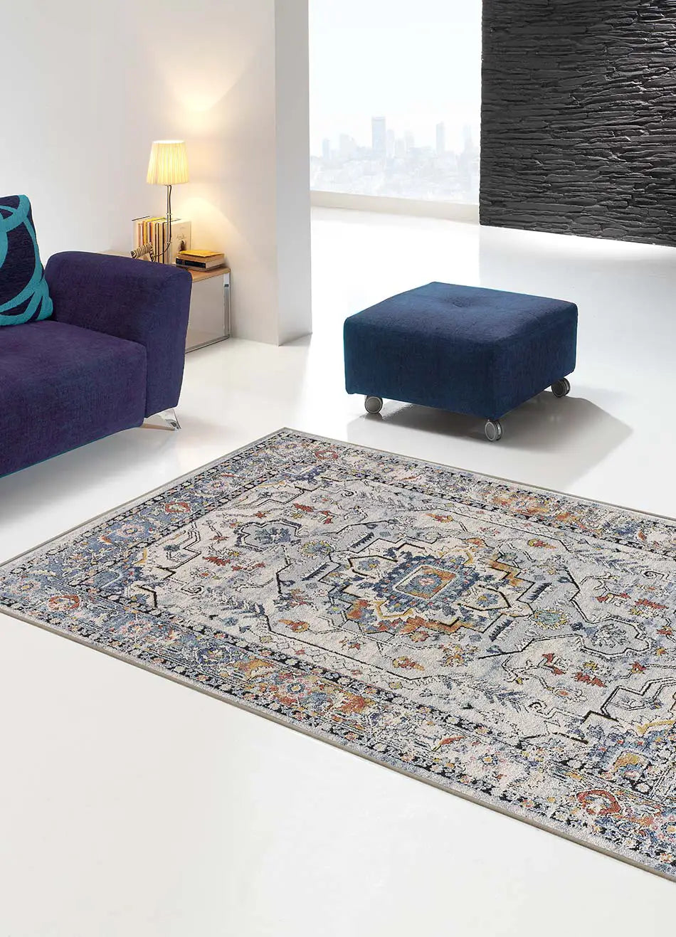 Atticgo Alfombra vintage Mabel 2764 Gris Ambiente