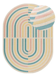Atticgo Alfombra ovalada de exterior en tonos pastel con zoom Manila 17636, 160x230 cm