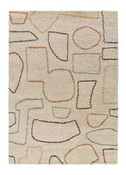 Atticgo Alfombra geométrica de pelo alto y colores empolvados Maris 62617 Multicolor