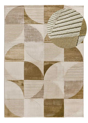 Atticgo Alfombra geométrica con relieve en tonos tierra Melfi 4509 lupa