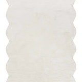 Alfombra lavable con borde ondulado blanco Mellow Atticgo