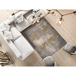 Alfombra ambiente abstracta Mesina 23127 Gris y Mostaza Atticgo