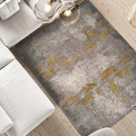 Alfombra salón abstracta Mesina 23127 Gris y Mostaza Atticgo
