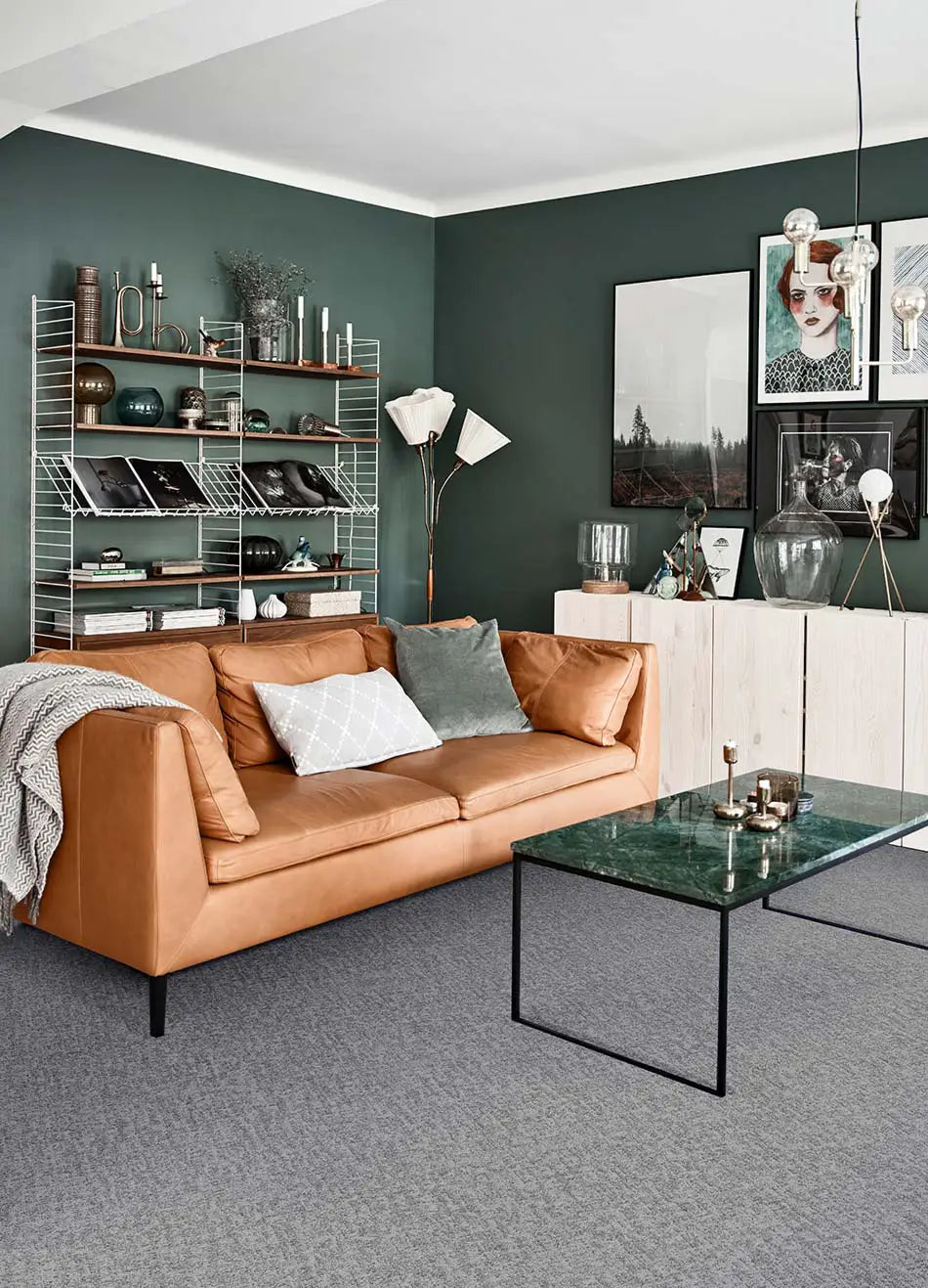 Alfombra a medida Miriade Liso Gris ambiente | Atticgo