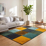 Alfombra geométrica para salón a cuadros multicolor Moar 16187 Atticgo