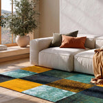 Alfombra geométrica a cuadros multicolor Moar 16187 Atticgo