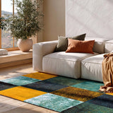 Alfombra geométrica a cuadros multicolor Moar 16187 Atticgo