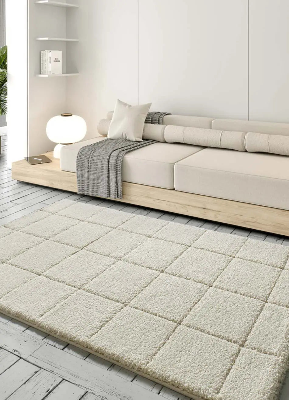 Alfombra shaggy en Blanco Molier 8787 Ambiente Atticgo