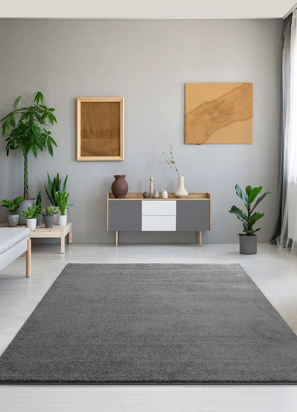 Alfombra a medida Montana Liso Gris Ambiente | Atticgo