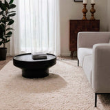 White Shaggy Rug with Fringes Native Cenefa 2144 