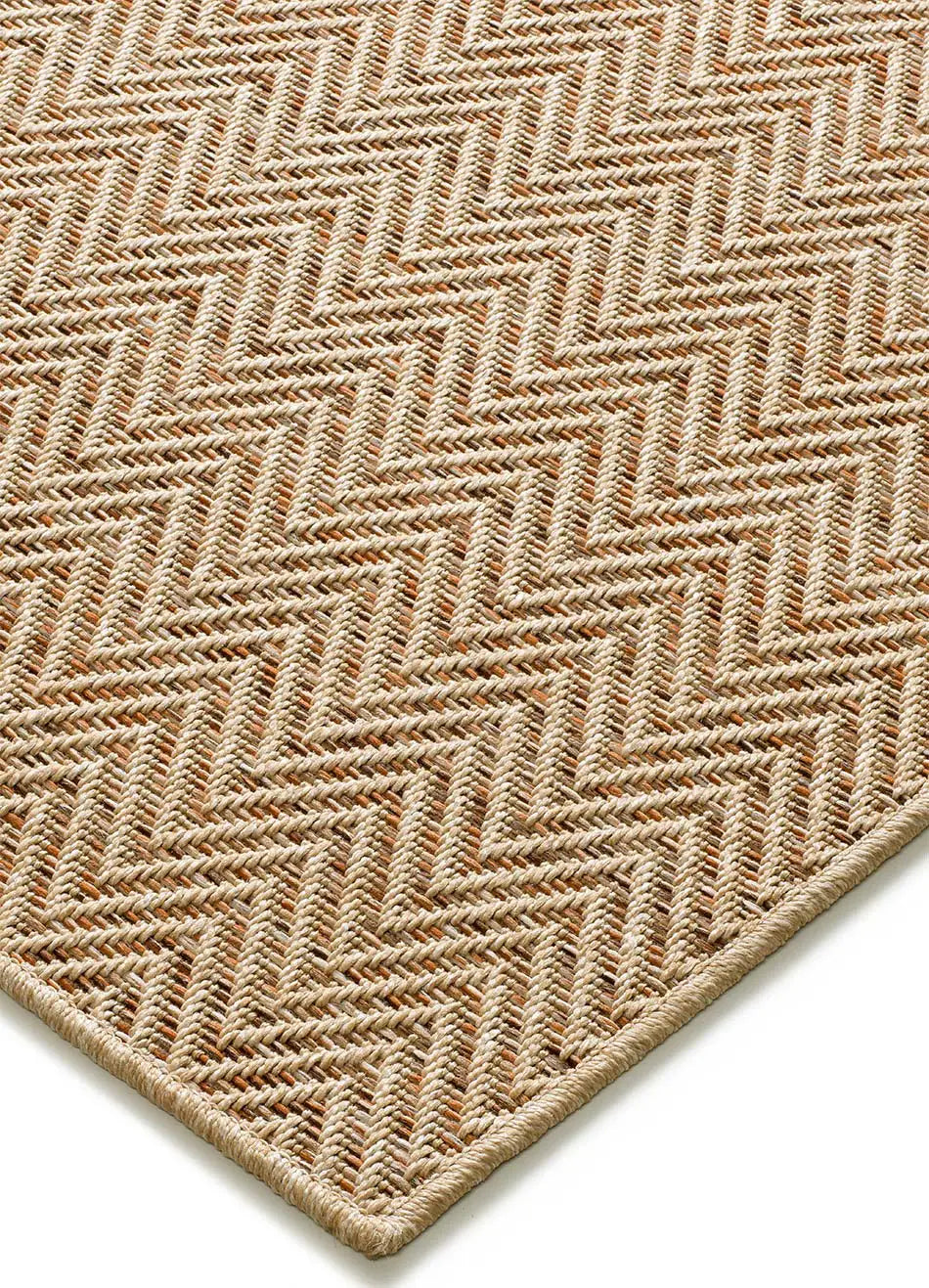 Alfombra a medida de exterior Natura 4027 Beige-Naranja esquina | Atticgo