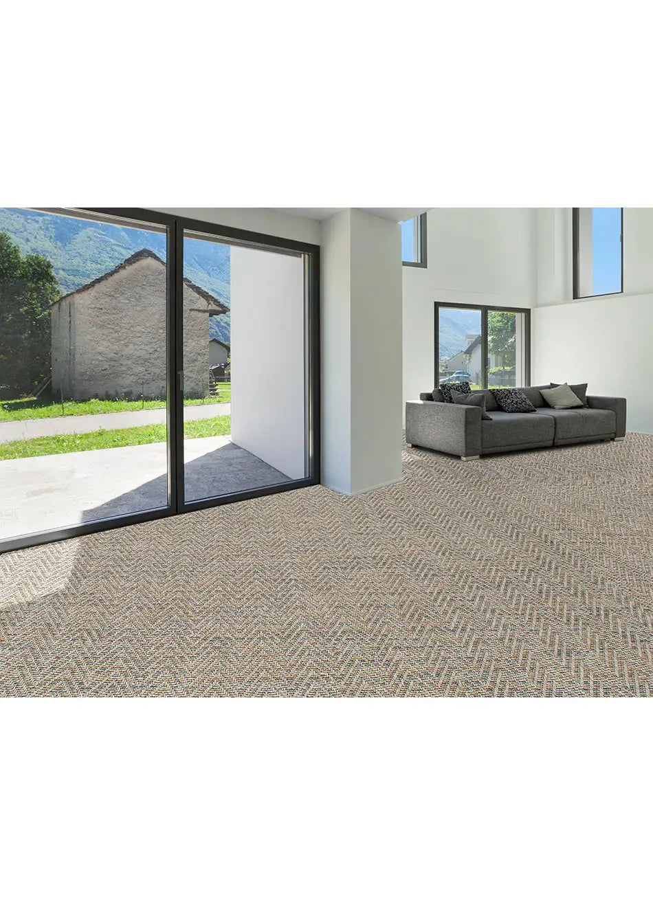 Alfombra a medida de exterior Natura 4027 Gris claro  en salón | Atticgo