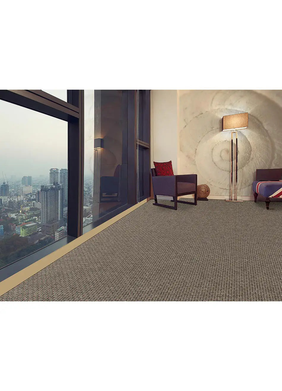 Alfombra a medida de exterior Natura 4508 Gris en salón | Atticgo