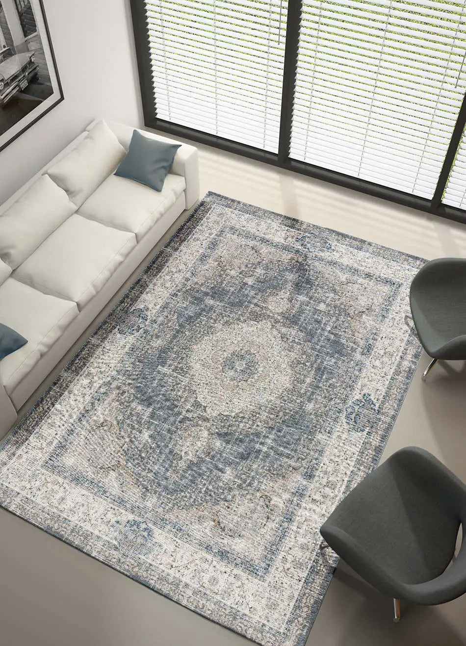 Atticgo Alfombra vintage Neila 1306 Gris ambiente