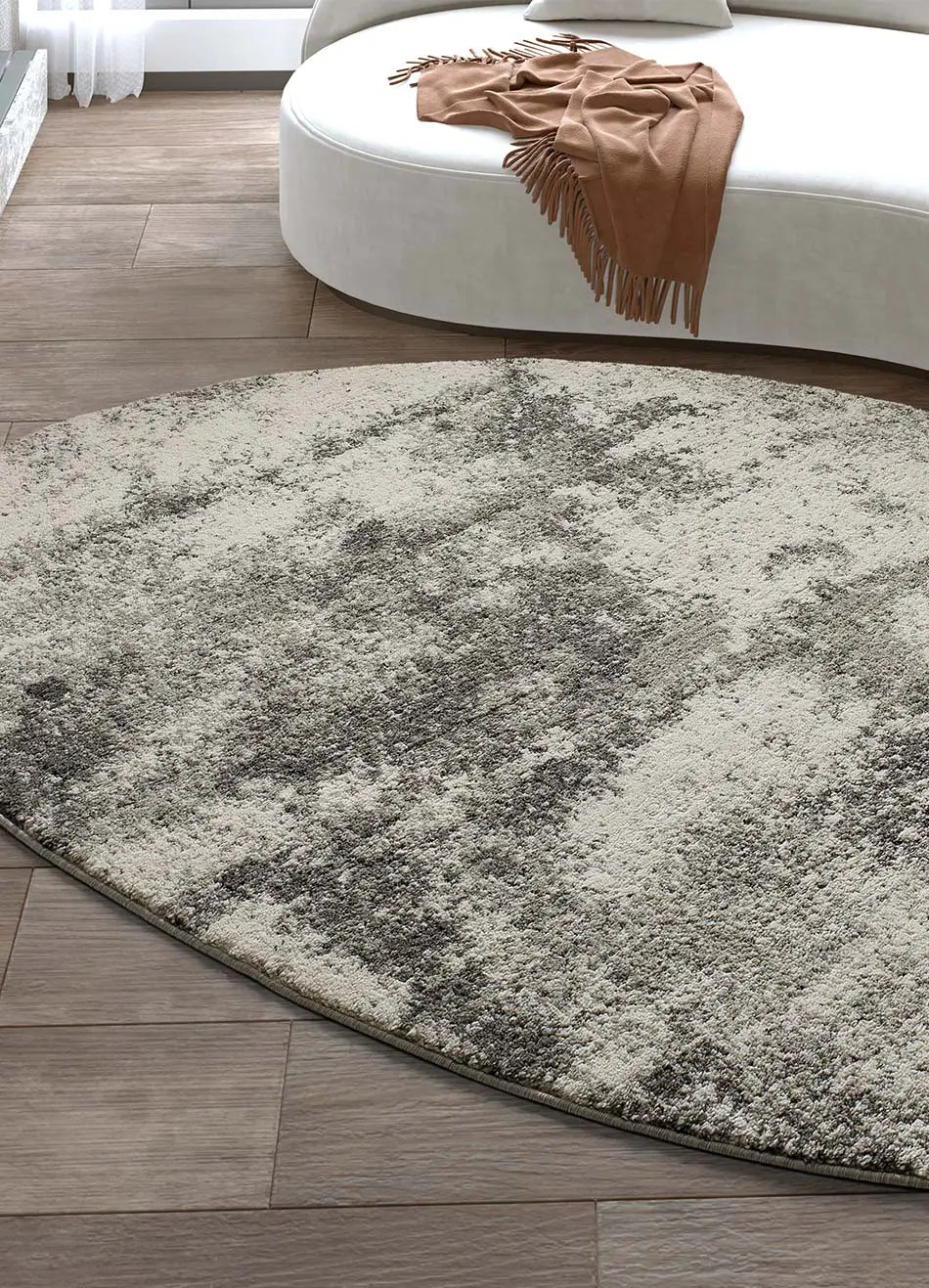 Alfombra abstracta con forma Niamey 642 Sh Gris Salón Atticgo