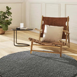 Atticgo Alfombra redonda Shaggy liso Norge 8507 Antracita ambiente