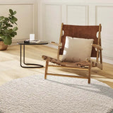 Atticgo Alfombra redonda Shaggy liso Norge 8507 Blanco ambiente