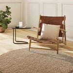 Atticgo Alfombra redonda Shaggy liso Norge 8507 Lino ambiente