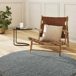 Atticgo Alfombra redonda Shaggy liso Norge 8507 Plata ambiente