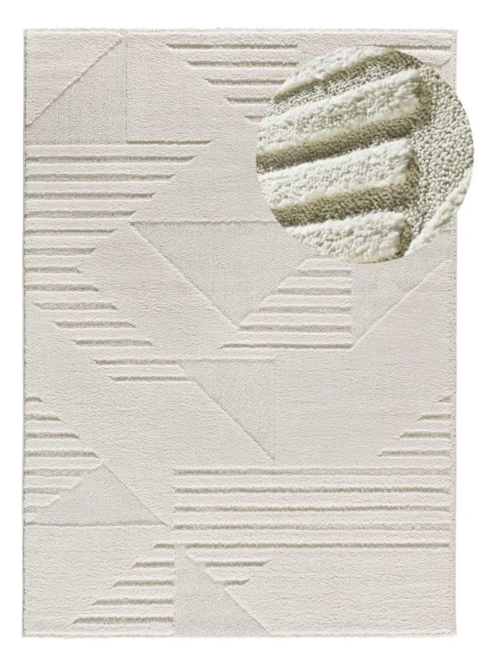 Atticgo Alfombra de estilo escandinavo con relieve Numa 8518 Crema lupa