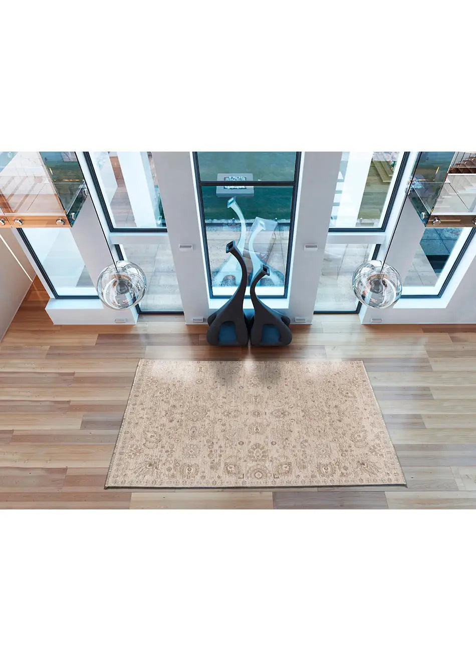 Alfombra vintage con flecos para salón Ona 52081 Beige Atticgo