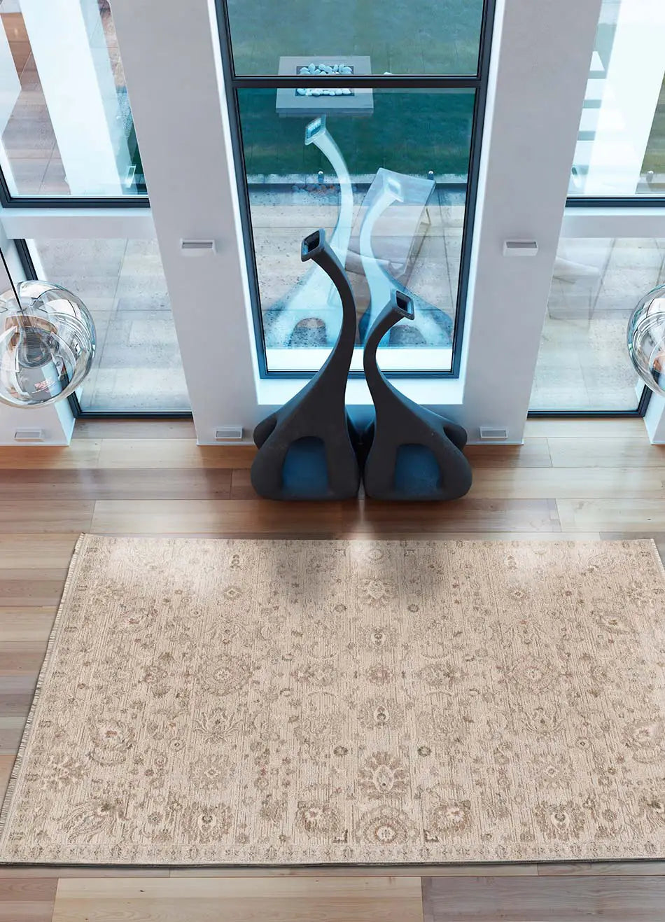 Alfombra vintage con flecos salón Ona 52081 Beige Atticgo