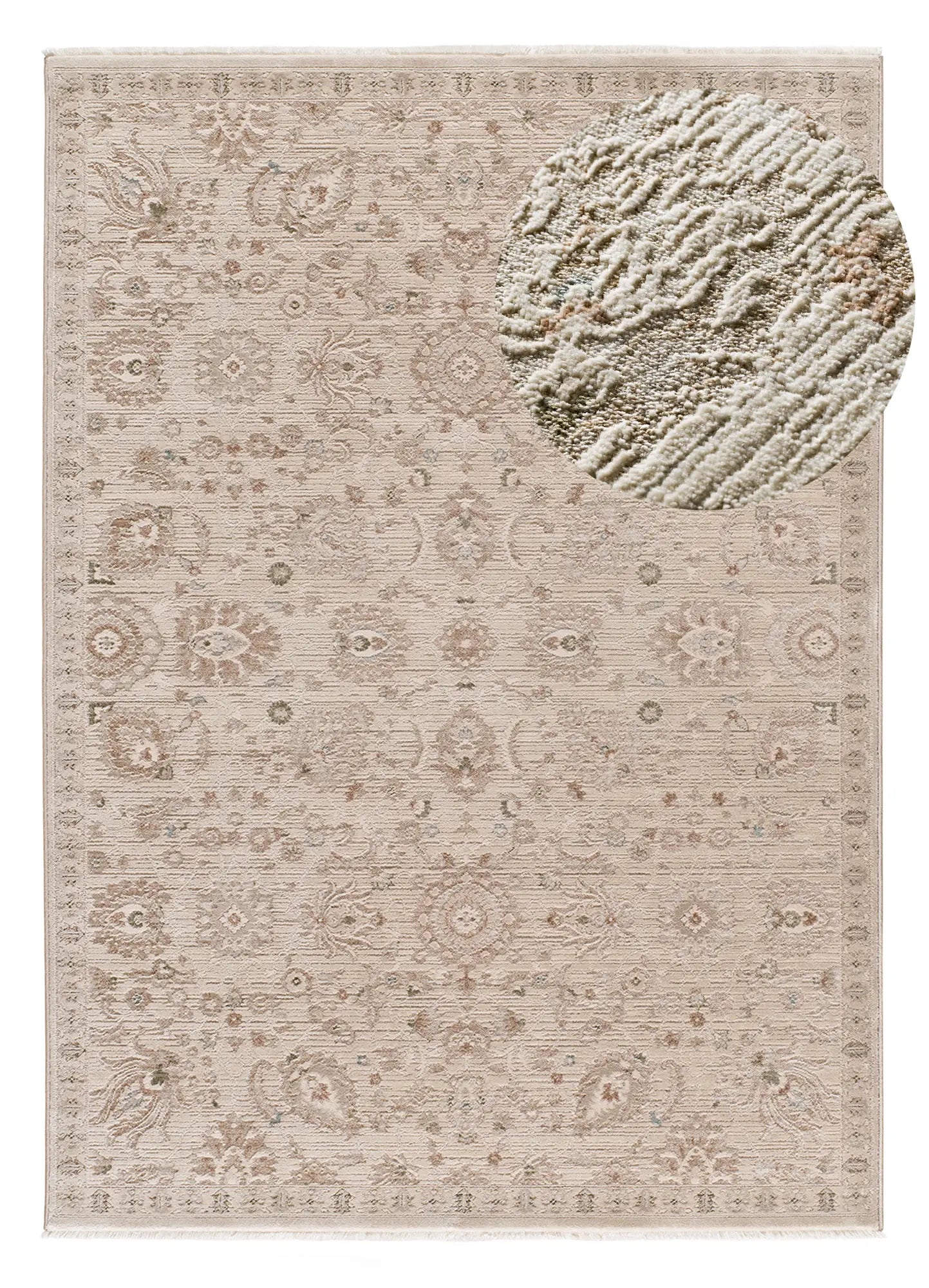 Alfombra vintage con flecos Ona 52081 Beige Atticgo