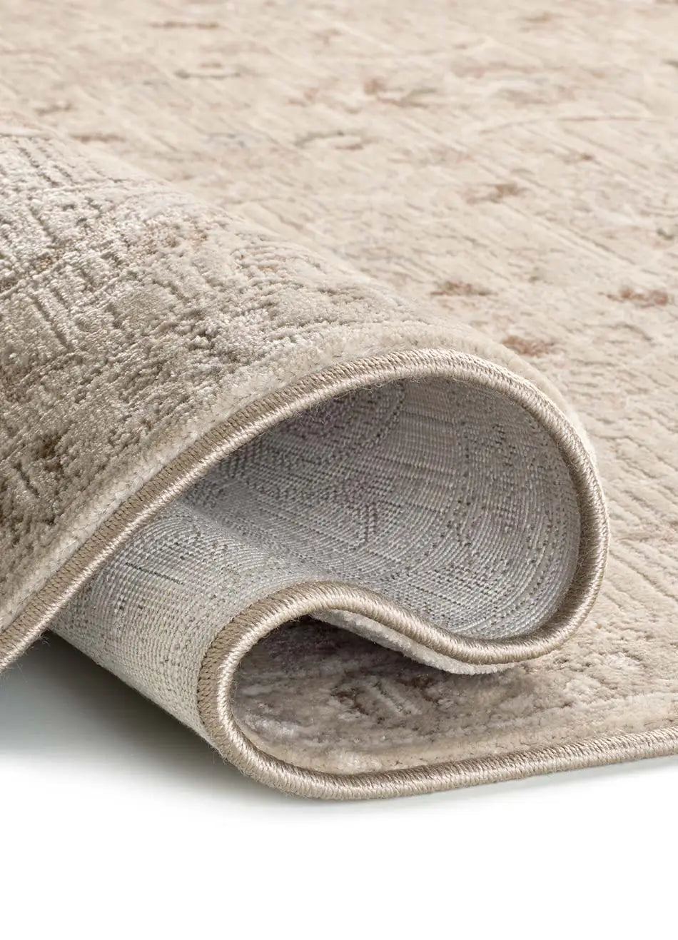 Alfombra vintage con flecos doblada Ona 52081 Beige Atticgo
