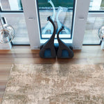 Alfombra abstracta con flecos salón Ona 52093 Verde Atticgo