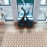 Alfombra geométrica con flecos salón Ona 52094 Beige Atticgo