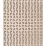 Alfombra geométrica con flecos producto Ona 52094 Beige Atticgo