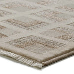 Alfombra geométrica con flecos esquina Ona 52094 Beige Atticgo
