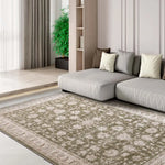 Alfombra vintage con flecos salón Ona 52095 Verde Atticgo