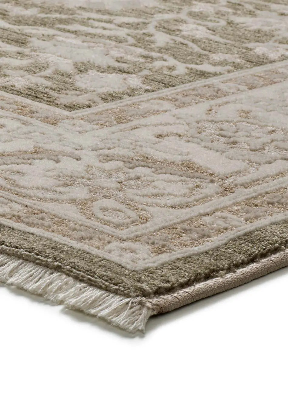 Alfombra vintage con flecos esquina Ona 52095 Verde Atticgo