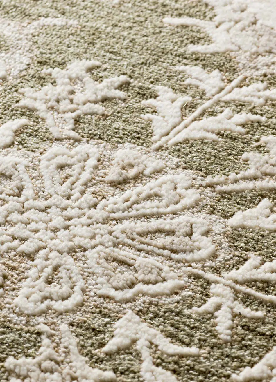 Alfombra vintage con flecos detalle Ona 52095 Verde Atticgo