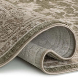 Alfombra vintage con flecos doblada Ona 52095 Verde Atticgo