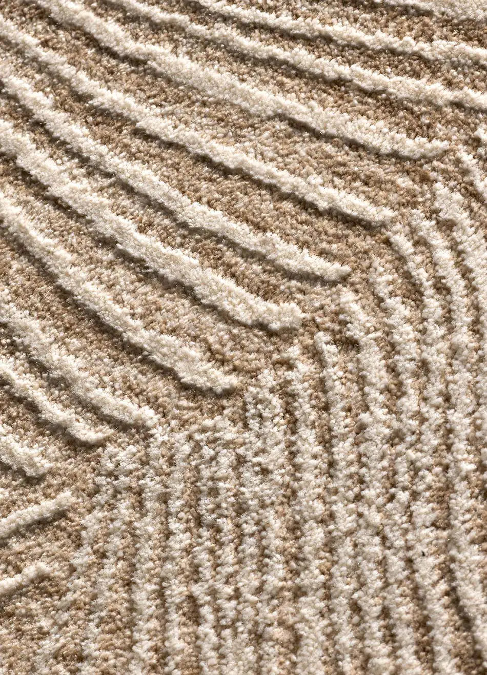 Alfombra geométrica con flecos Ona 52100 Beige Atticgo Detalle