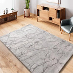 Alfombra para salón efecto mármol con relieve Oris 35 Plata Atticgo