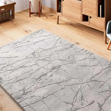 Alfombra efecto mármol salón con relieve Oris 35 Plata Atticgo
