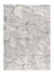 Alfombra efecto mármol con relieve Oris 35 Plata Atticgo