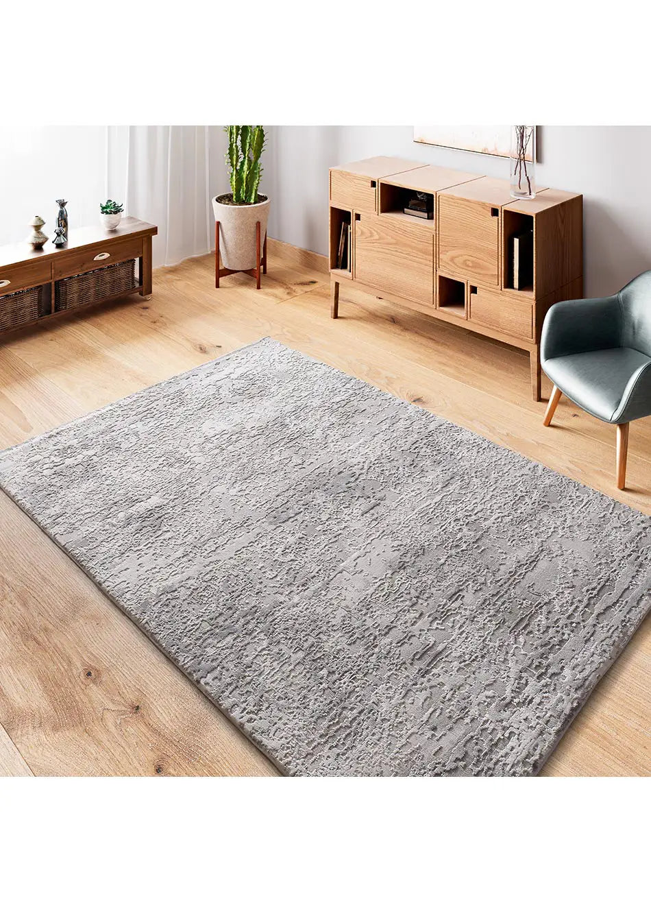 Alfombra abstracta para salón con relieve Oris 4222 Gris Atticgo