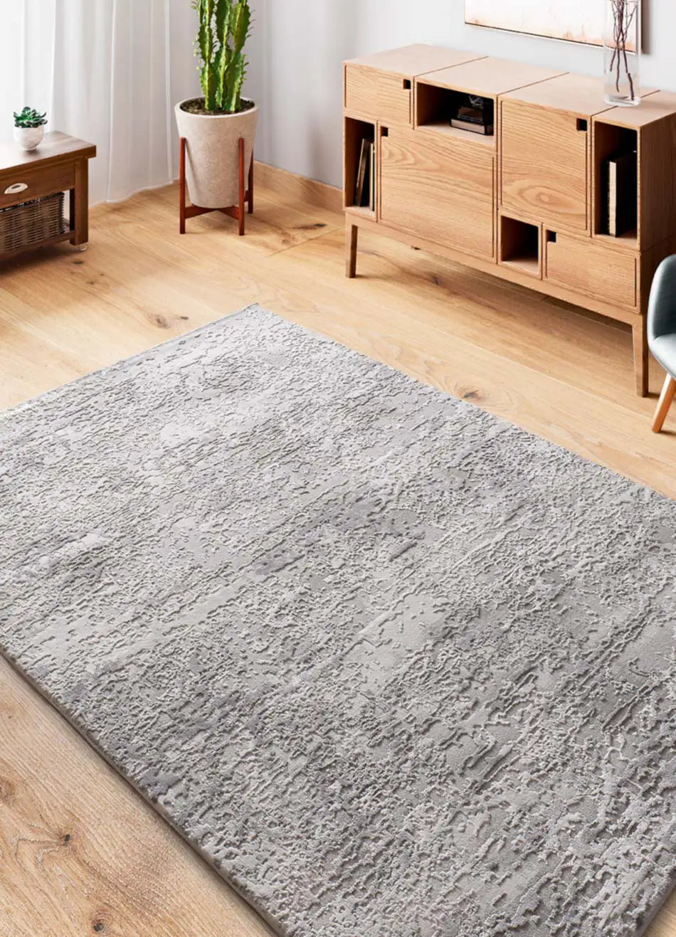 Alfombra abstracta salón con relieve Oris 4222 Gris Atticgo