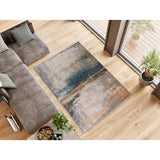 Atticgo Alfombra abstracta  en tonos azules y grises Parma 54561 ambiente salón