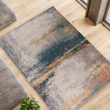 Atticgo Alfombra abstracta  en tonos azules y grises Parma 54561 ambiente