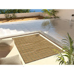 Alfombra de exterior a cuadros efecto yute y verde Pérgola 12615 Atticgo zona piscina