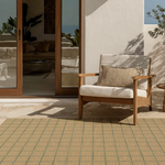 Alfombra de exterior a cuadros efecto yute y verde Pérgola 12615 Atticgo Terraza