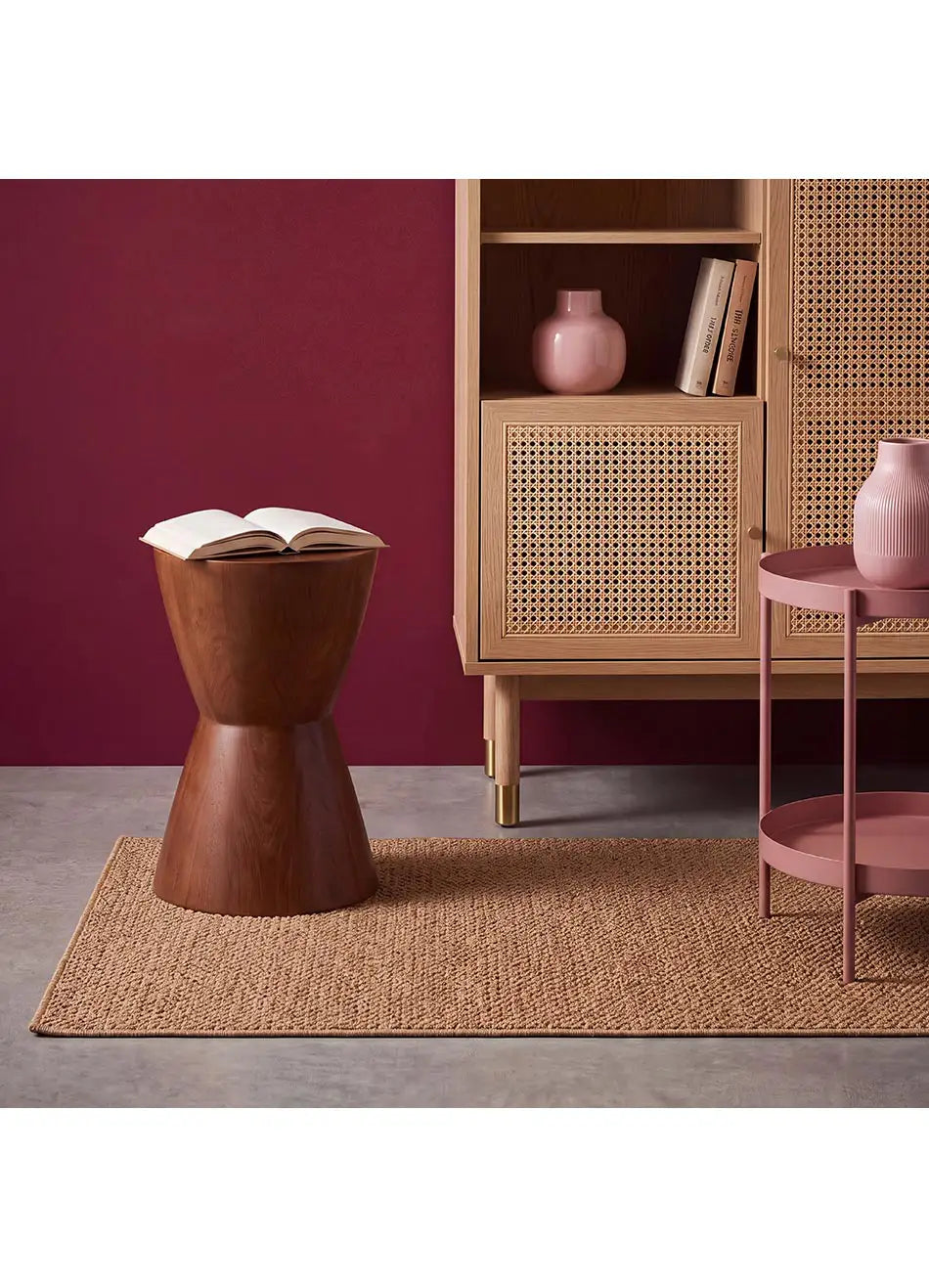 Alfombra a medida lavable tejido en bucle Petra Liso Natural | Atticgo